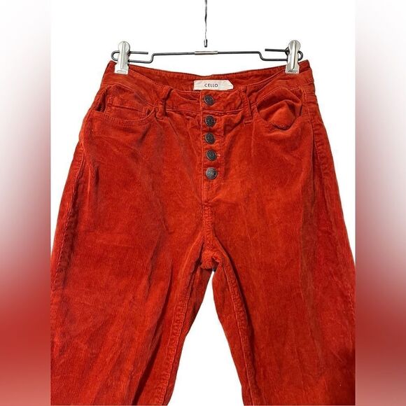 Cello 3 straight leg corduroy pants orange rust burnt orange GUC women’s - Picture 5 of 8
